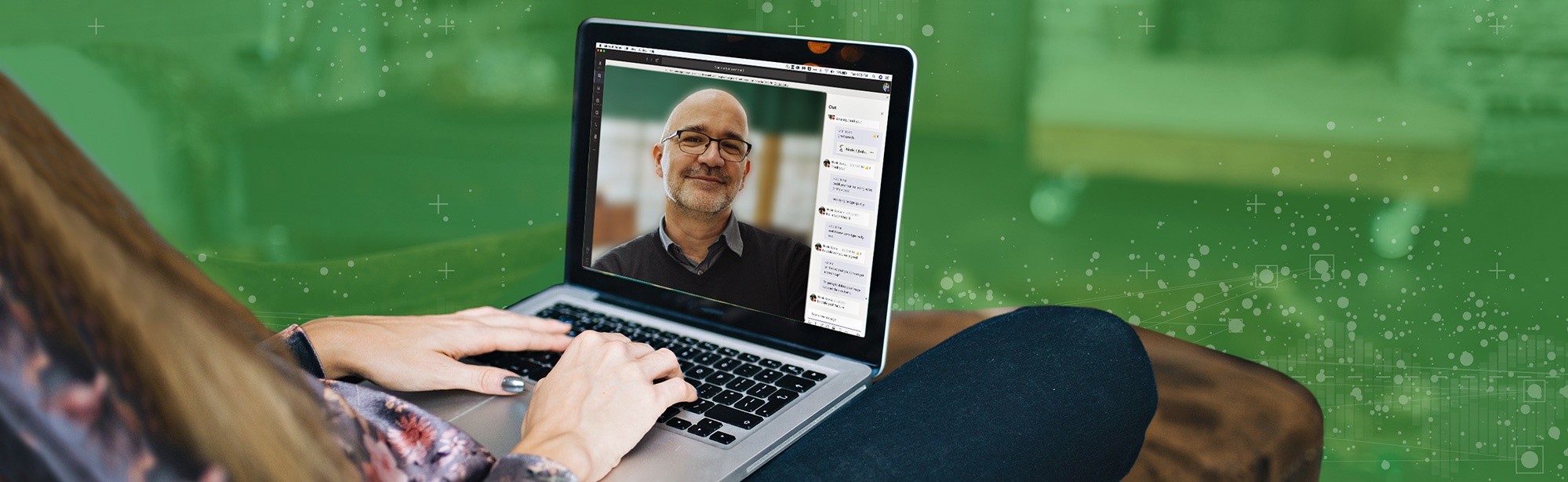 instructor on video chat; Advice for Instructors on How to Cultivate an Interactive Online Classroom