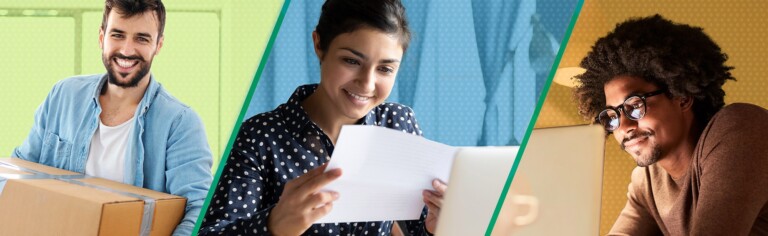 split screen of three college students; Inspiring Examples of How Higher Ed Institutions Are Persevering Through COVID-19