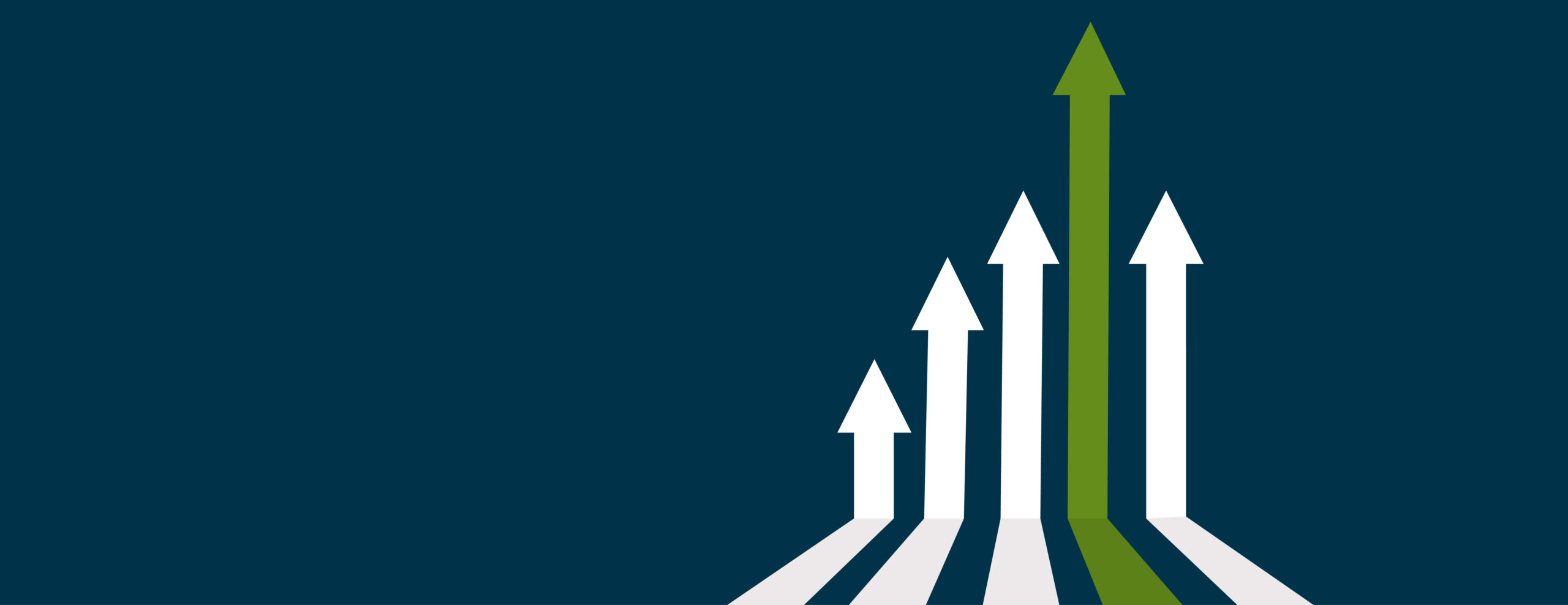 Illustration of upward arrows symbolizing growth potential in graduate certificate programs