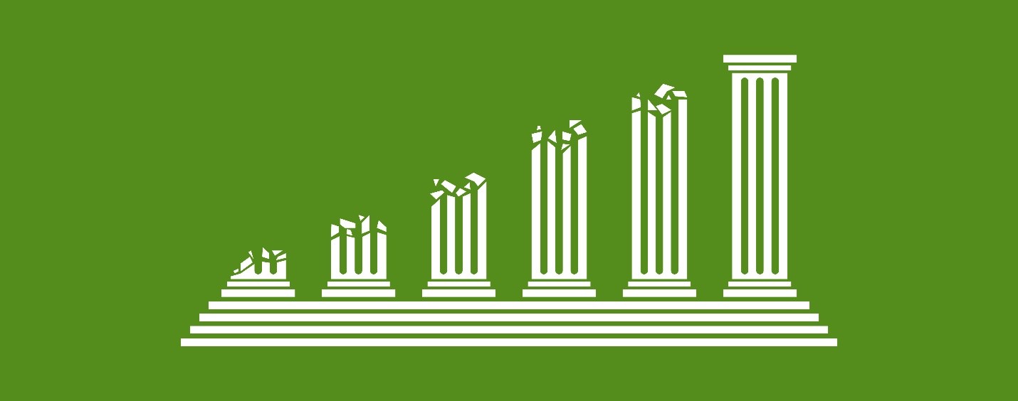 illustration of pillars building up